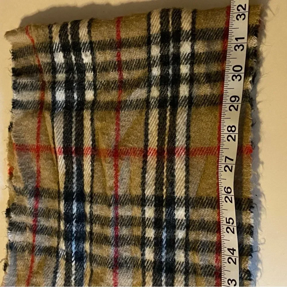 JAMES PRINGLE WEAVERS acrylic Scarf Camel Thomson Tartan Plaid Novacheck Unisex